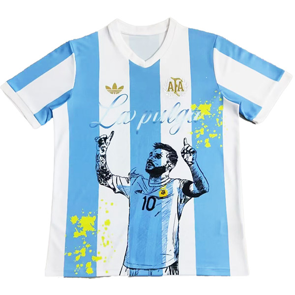 Argentina maillot de football Messi édition anniversaire pour adulte uniforme de football bleu et blanc pour homme haut de sport 2025-2026